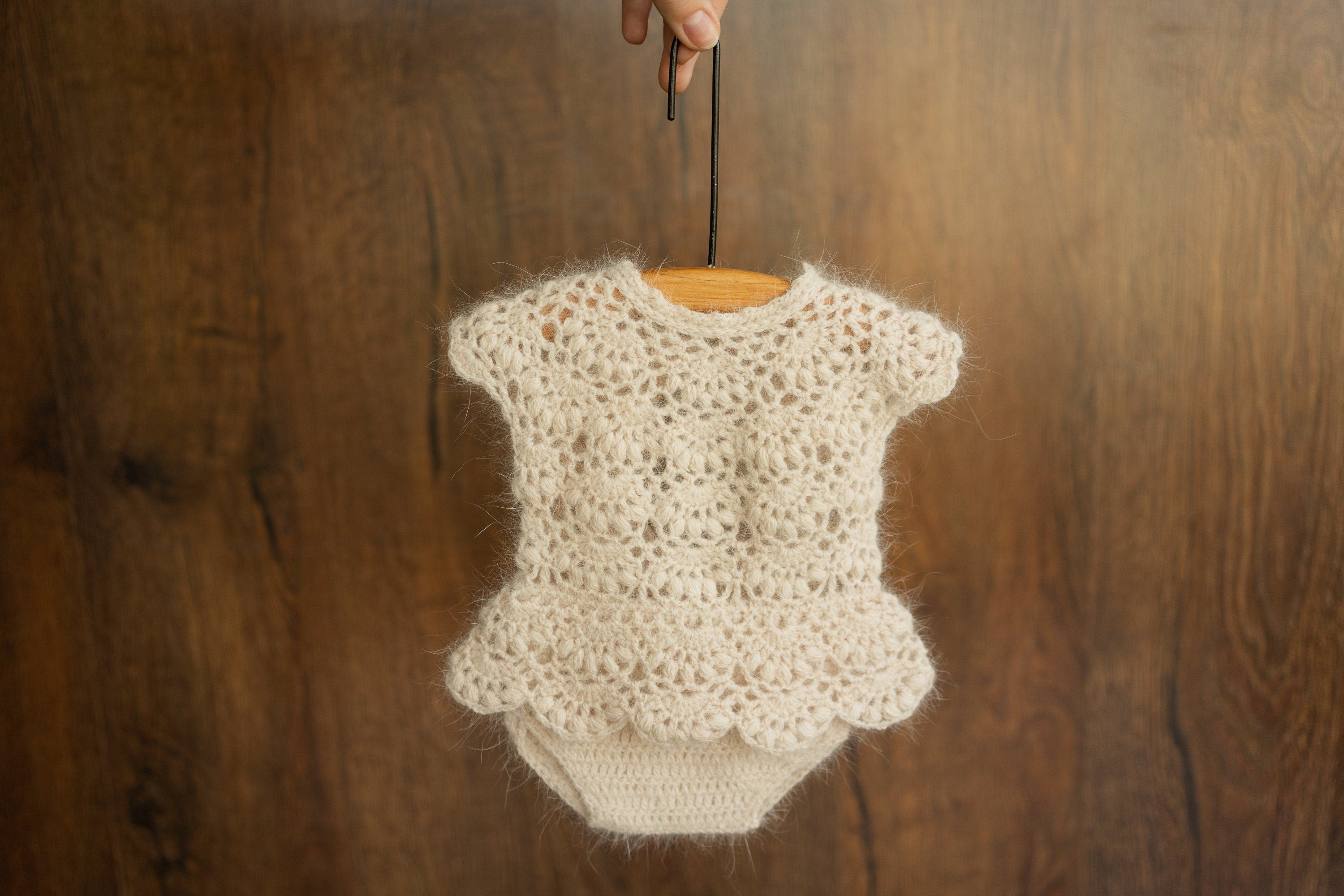 Newborn Knitted Girl Romper, Newborn Girl Bonnet, Newborn Romper Girl, Newborn Girl Outfit,Newborn Photography Props,Newborn Photo Props Set