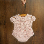 Newborn Knitted Girl Romper, Newborn Girl Bonnet, Newborn Romper Girl, Newborn Girl Outfit,Newborn Photography Props,Newborn Photo Props Set