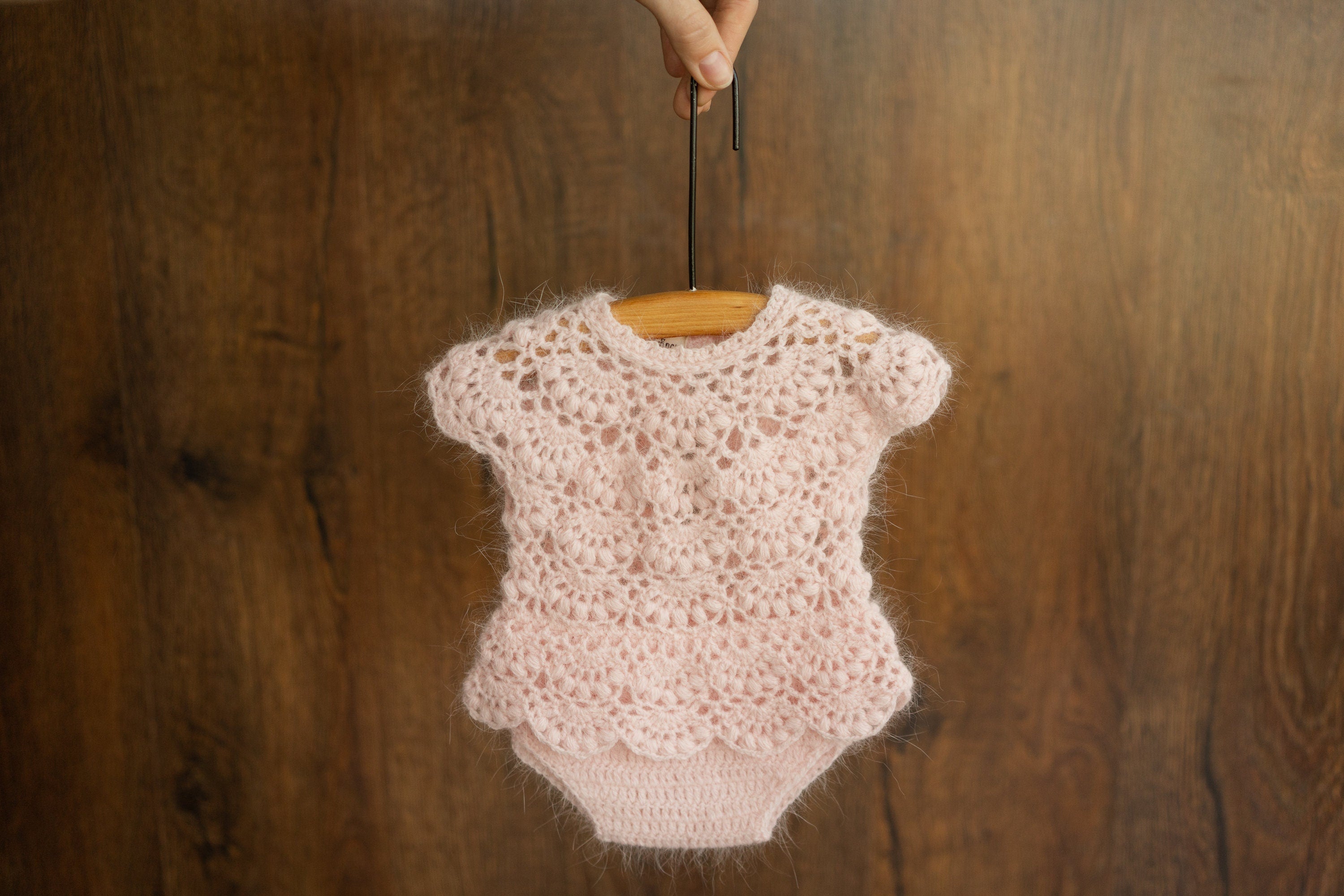 Newborn Knitted Girl Romper, Newborn Girl Bonnet, Newborn Romper Girl, Newborn Girl Outfit,Newborn Photography Props,Newborn Photo Props Set