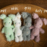 Newborn Knitted Teddy Bear and Bunny Photography Props, Baby Bear Crochet Toy, Newborn Photography Prop, Newborn Knitted Toy Bunny and Bear