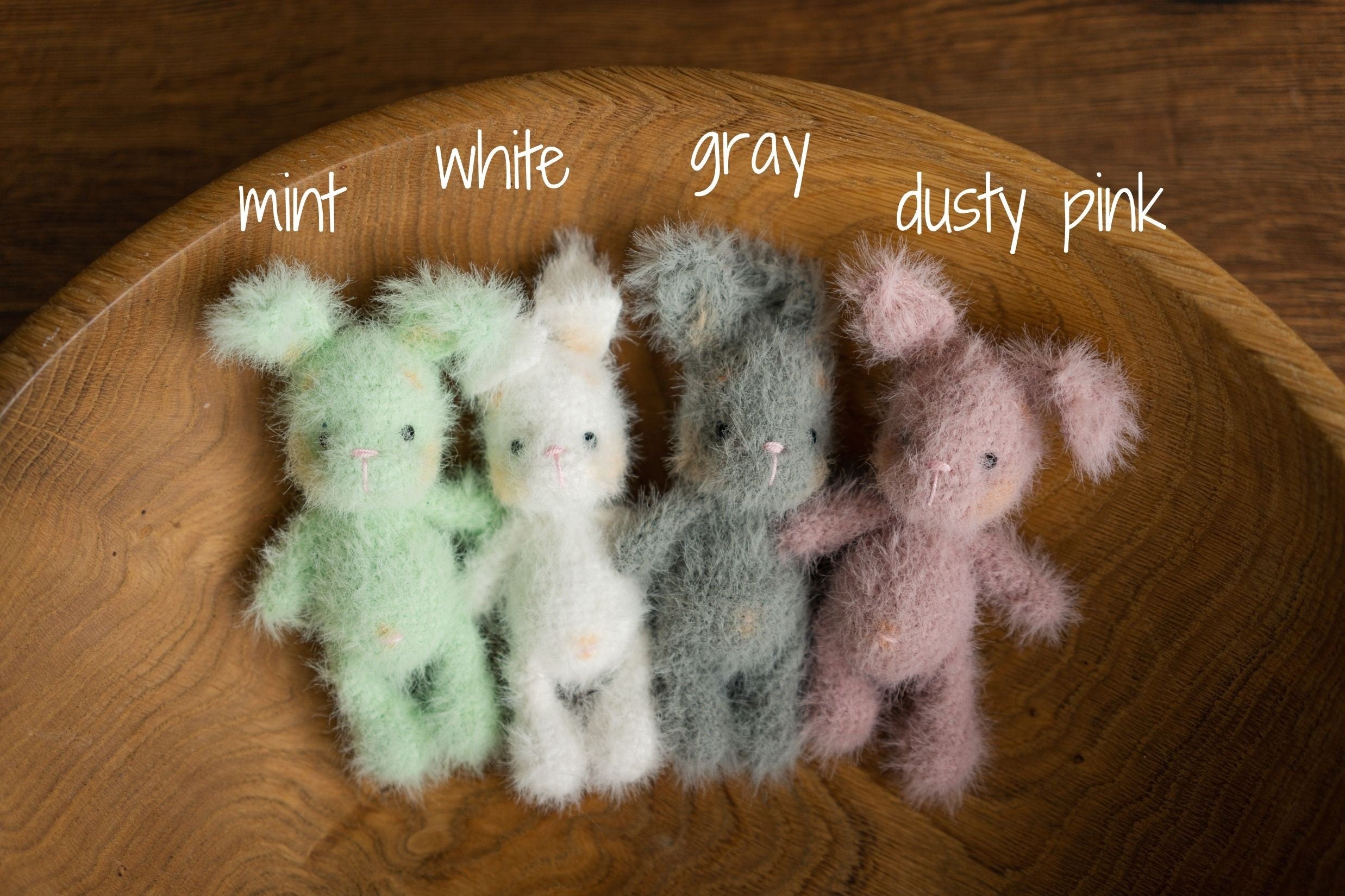 Newborn Knitted Teddy Bear and Bunny Photography Props, Baby Bear Crochet Toy, Newborn Photography Prop, Newborn Knitted Toy Bunny and Bear