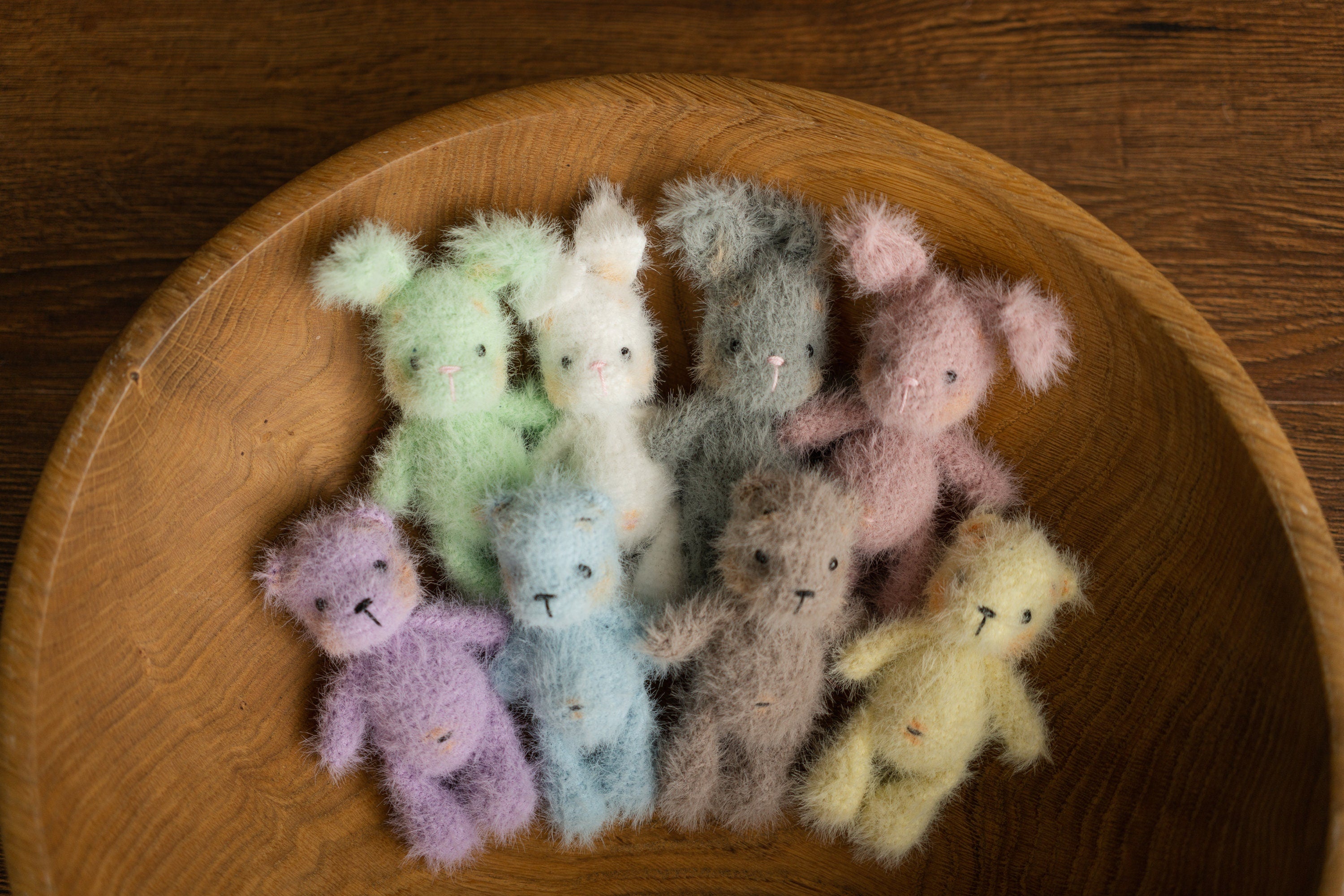 Newborn Knitted Teddy Bear and Bunny Photography Props, Baby Bear Crochet Toy, Newborn Photography Prop, Newborn Knitted Toy Bunny and Bear