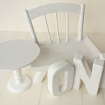 Newborn Wooden Chair and 'ONE' Letters Set, Cake Smash Props,Photography Props for Cake Smash and First Birthday Photos,Newborn Wooden Chair