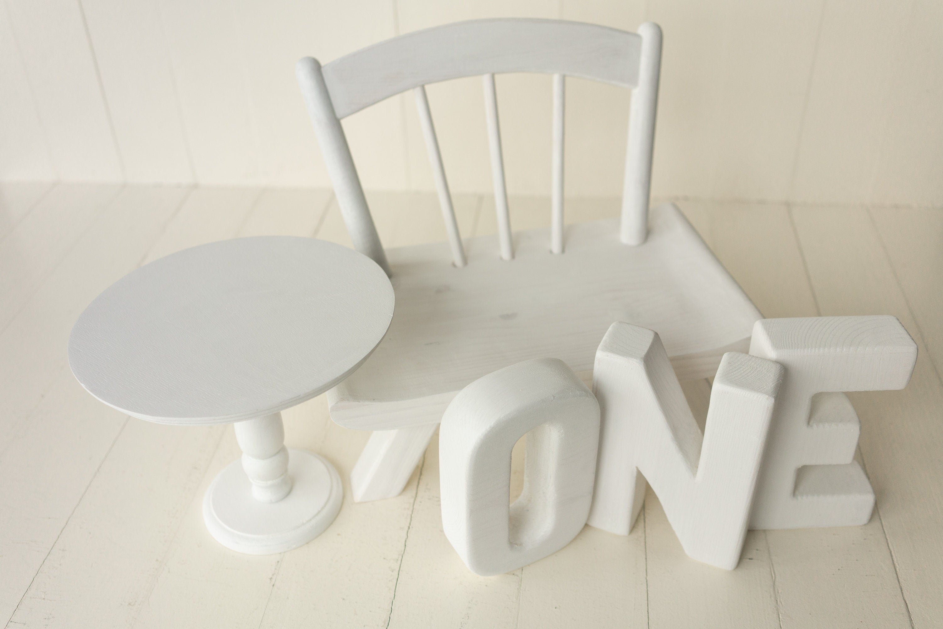 Newborn Wooden Chair and 'ONE' Letters Set, Cake Smash Props,Photography Props for Cake Smash and First Birthday Photos,Newborn Wooden Chair