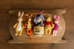 Newborn Teddy Bear Felted Photo Props, Newborn Felted Tiger Toy for Photography, Newborn Felted Honey Pot, Newborn Photography Props