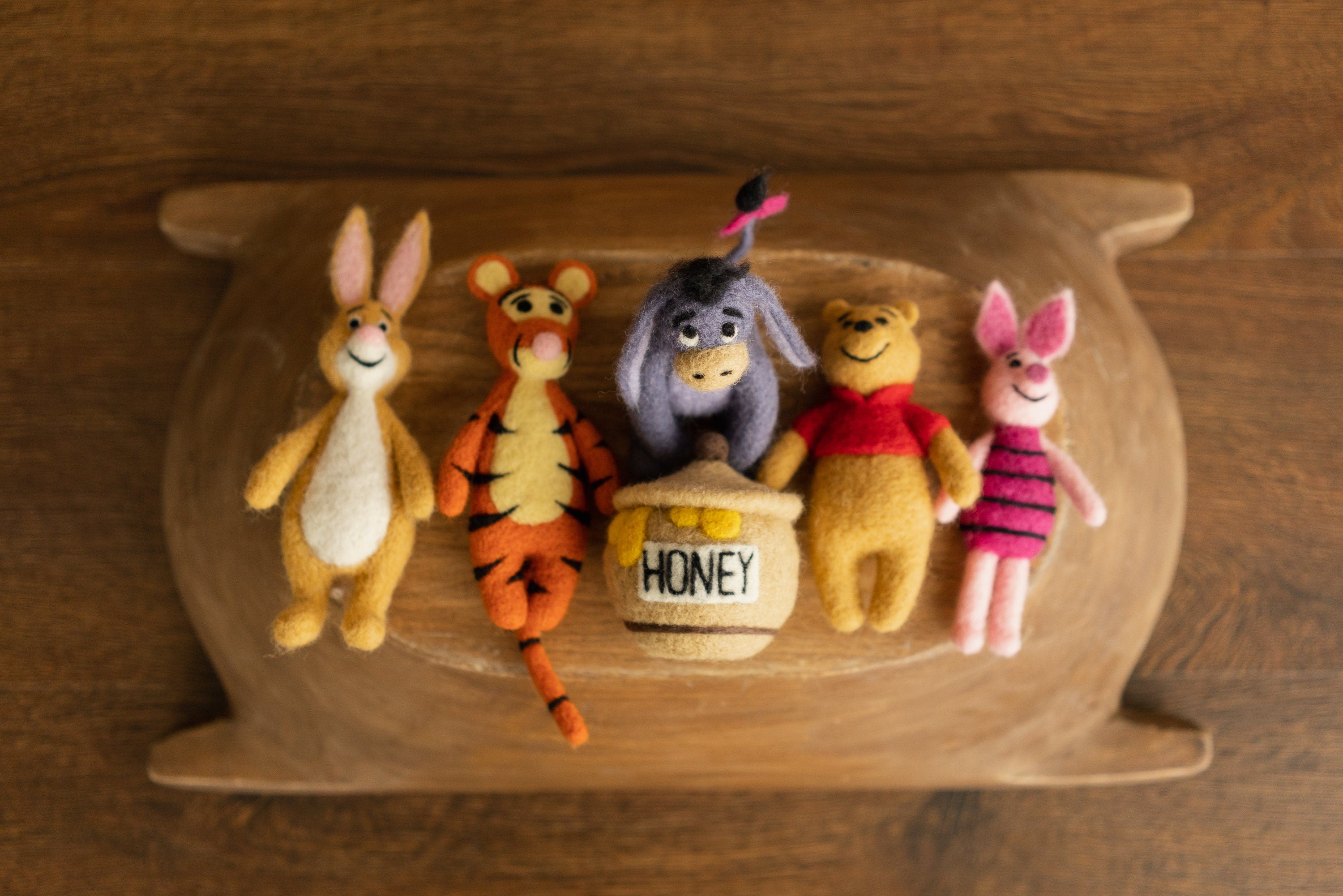 Newborn Teddy Bear Felted Photo Props, Newborn Felted Tiger Toy for Photography, Newborn Felted Honey Pot, Newborn Photography Props