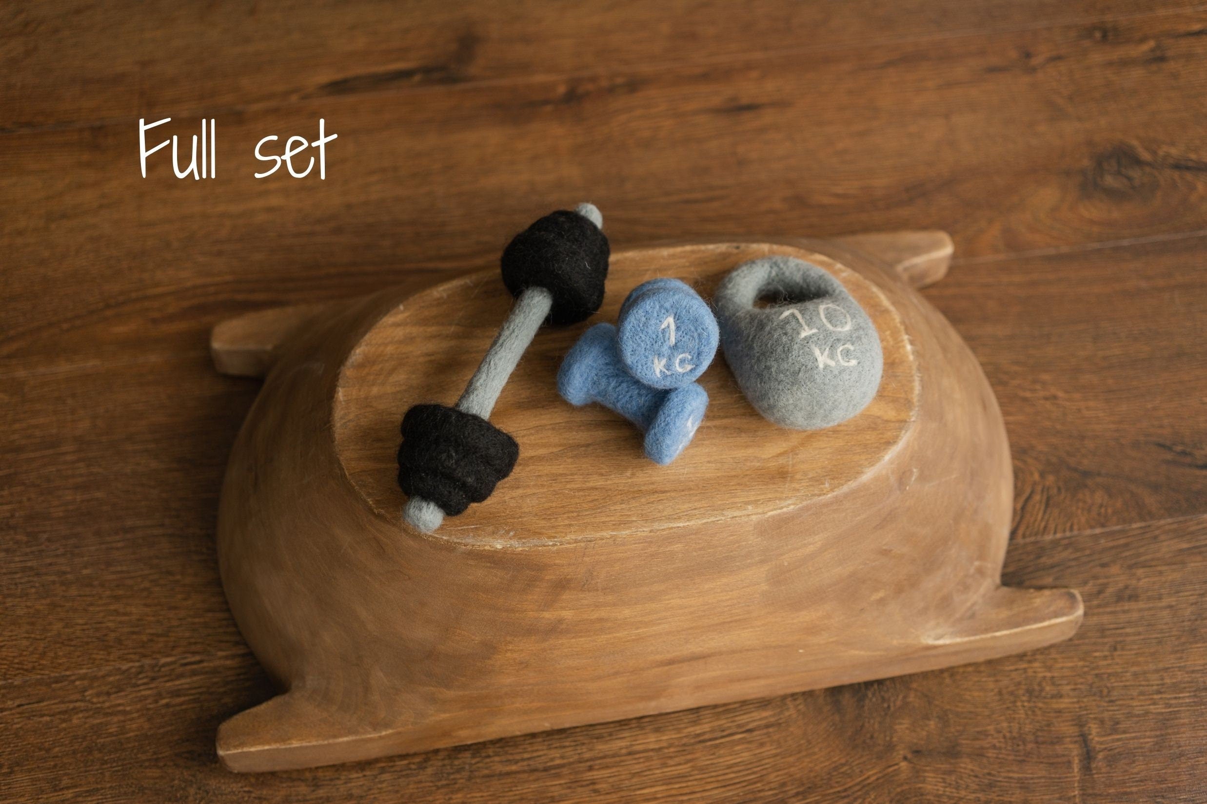 Felt Newborn Sports Props: Baby Dumbbell, Kettlebell and Barbell Toys for Newborn Photo Props