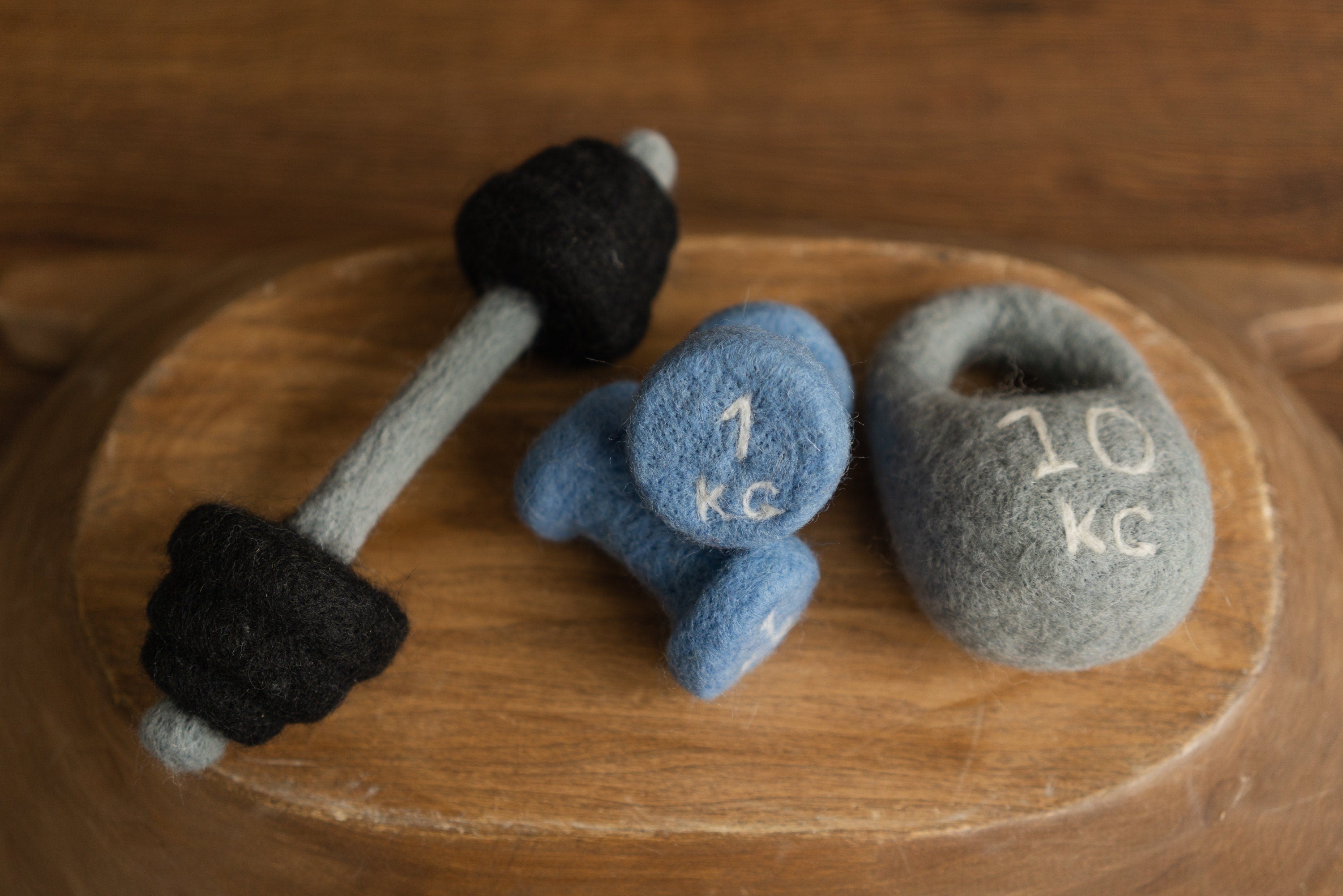 Felt Newborn Sports Props: Baby Dumbbell, Kettlebell and Barbell Toys for Newborn Photo Props