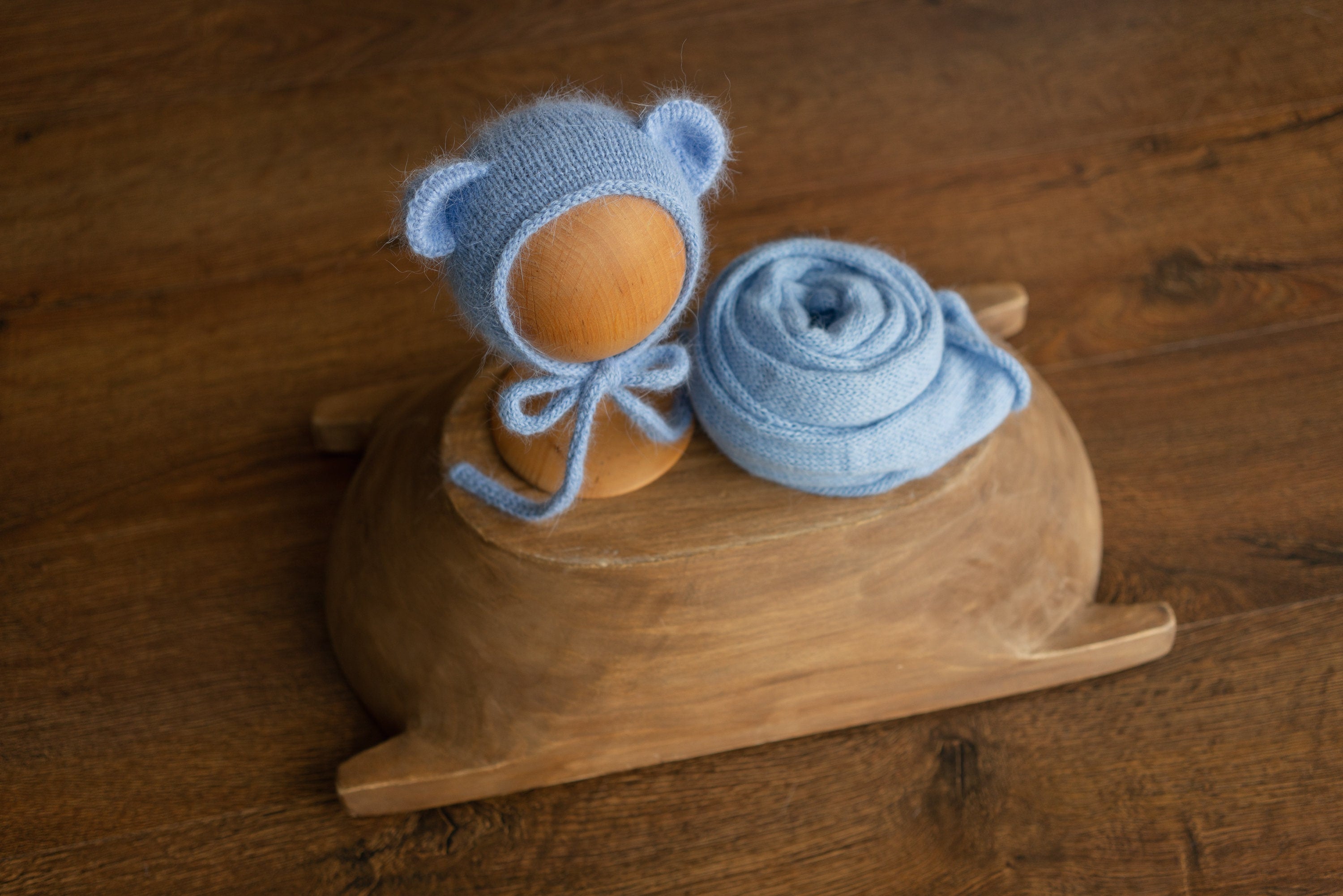 Newborn Teddy Bear Hat and Knitted Wrap Set, Newborn Knitted Outfit,Newborn Photography Props,Newborn Knitted Wrap,Newborn Bear Hat Prop