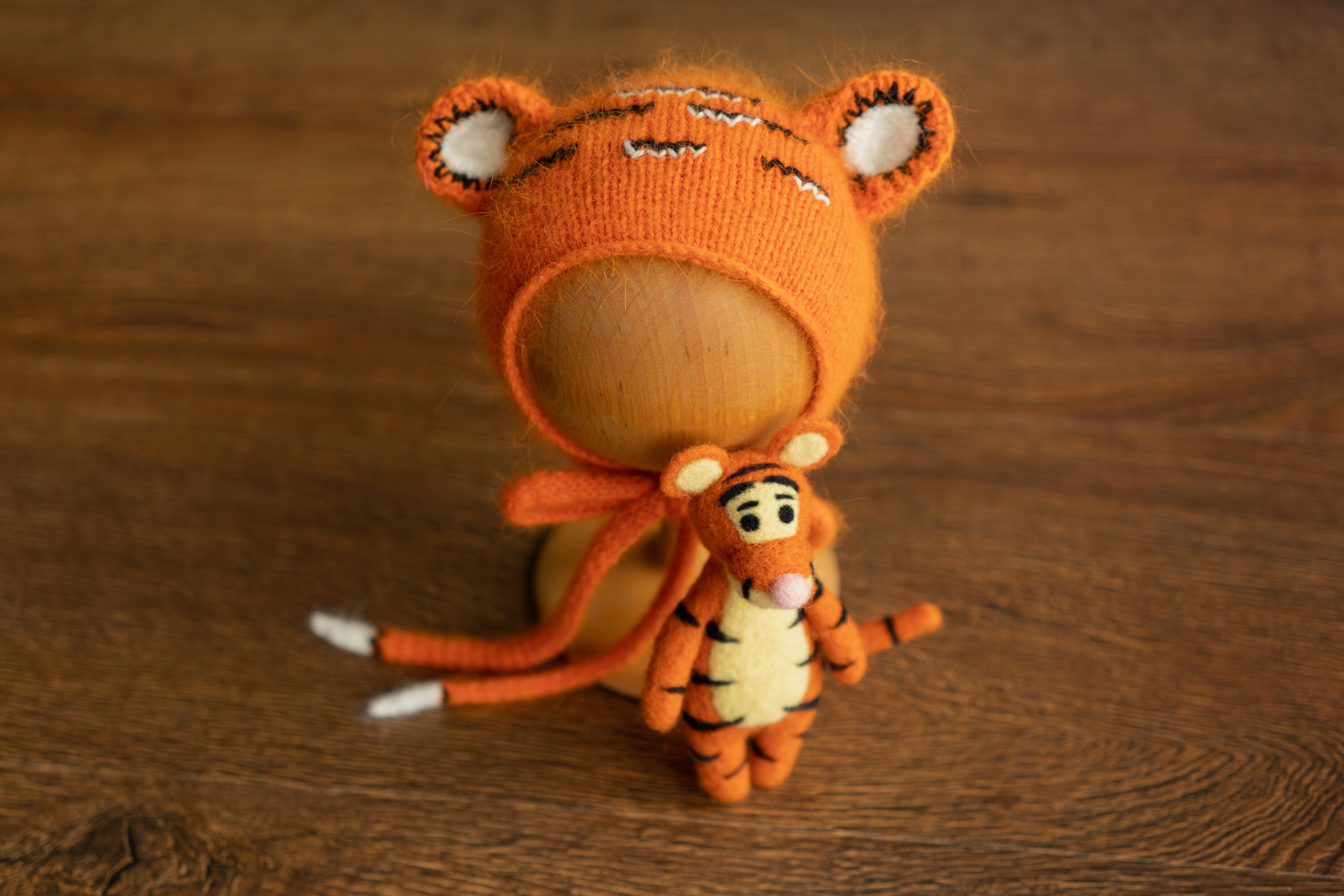 Tiger Newborn Felted Animal Toy for Photography, Newborn Felted Tiger Toy, Newborn Tiger Toy, Newborn Stuffed Animal, Chinese New Year Tiger