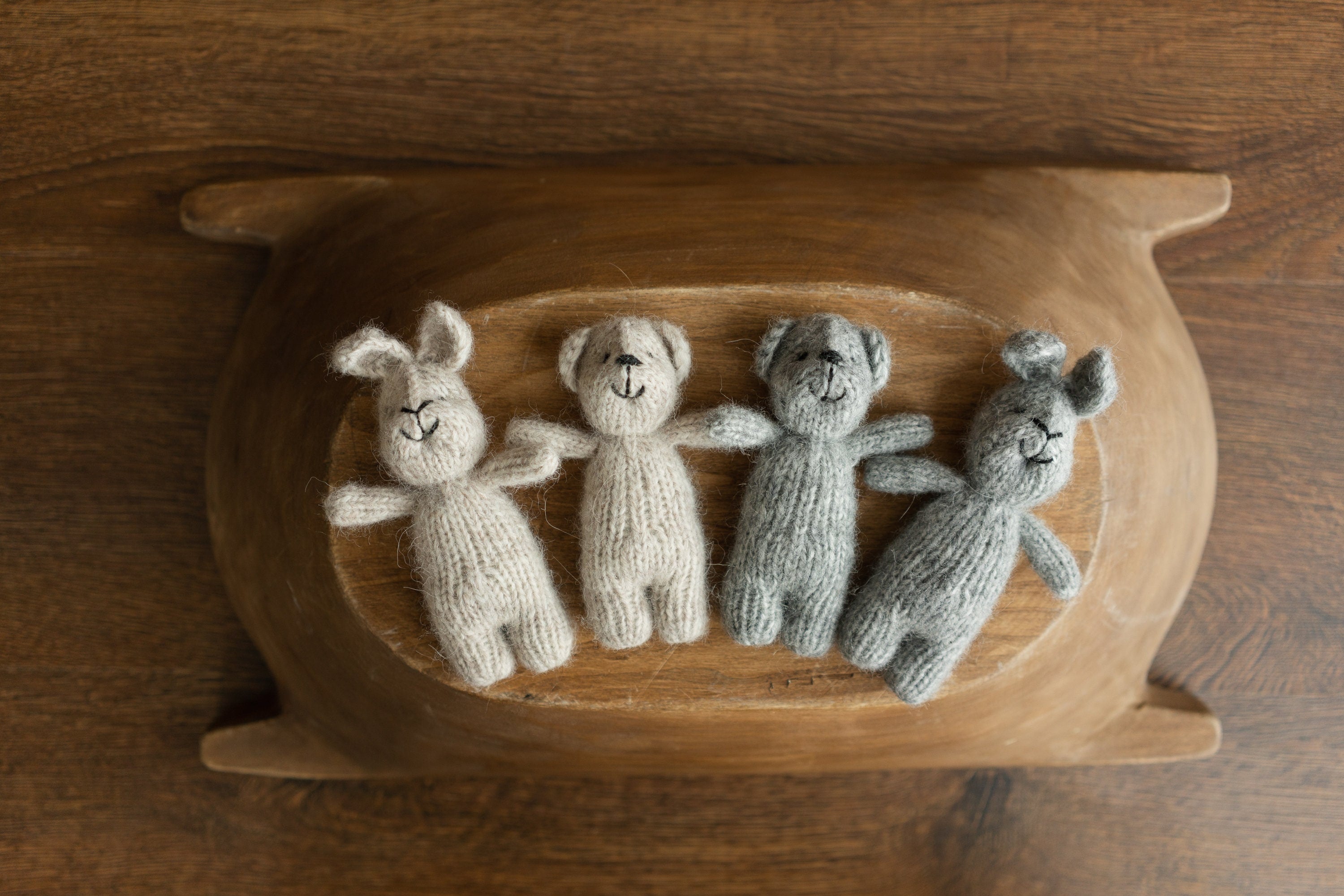 Newborn Knitted Teddy Bear Photography Props, Newborn Bunny Photo Toy, Small Hand-knitted Toy,Baby Crochet Bear Toy,Newborn Photography Prop