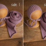 Newborn Knitted Wrap & Bonnet Prop Set, Newborn Knitted Outfit, Newborn Photography Props,Newborn Knitted Bonnet,Baby Props for Photography,