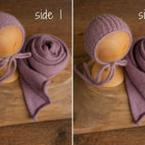 Newborn Knitted Wrap & Bonnet Prop Set, Newborn Knitted Outfit, Newborn Photography Props,Newborn Knitted Bonnet,Baby Props for Photography,