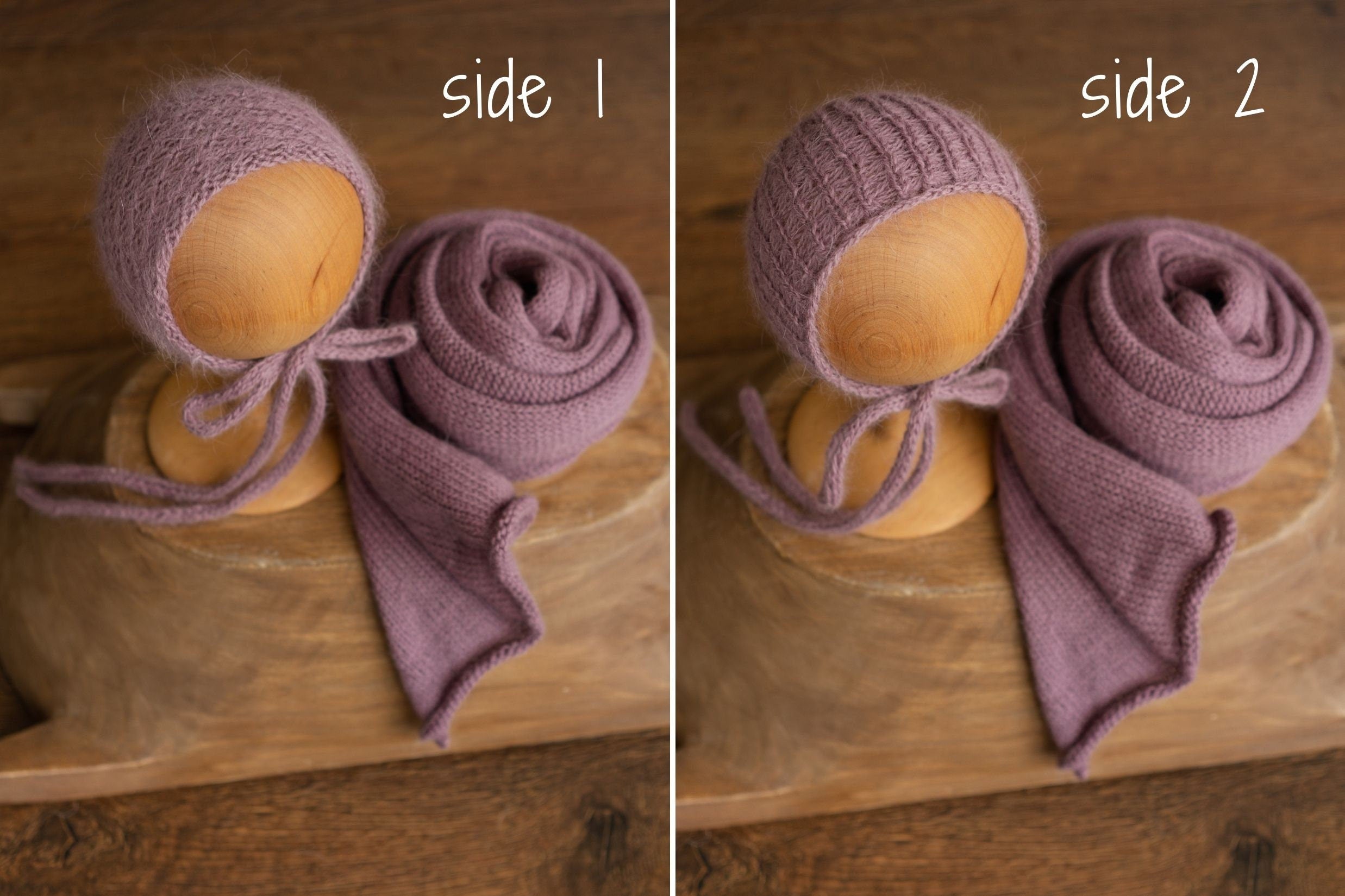 Newborn Knitted Wrap & Bonnet Prop Set, Newborn Knitted Outfit, Newborn Photography Props,Newborn Knitted Bonnet,Baby Props for Photography,