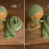 Newborn Knitted Wrap & Bonnet Prop Set, Newborn Knitted Outfit, Newborn Photography Props,Newborn Knitted Bonnet,Baby Props for Photography,