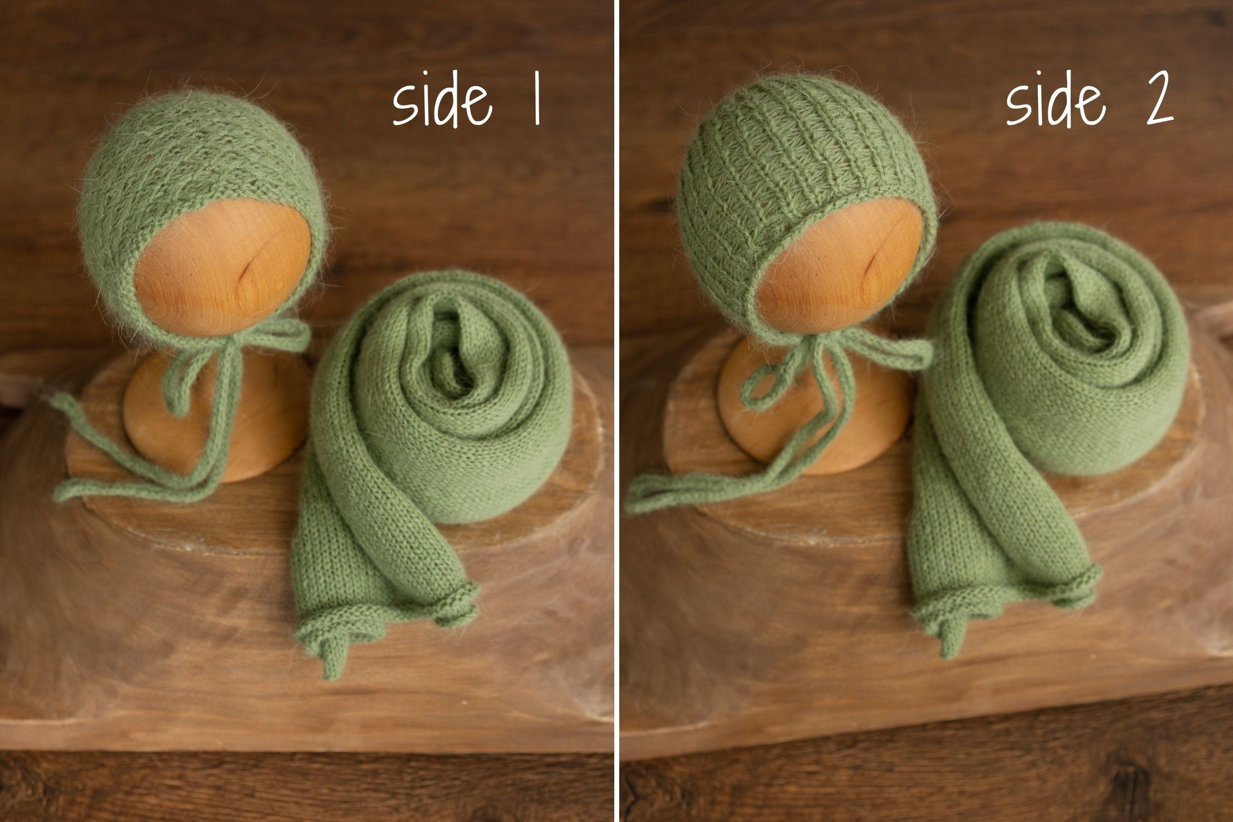 Newborn Knitted Wrap & Bonnet Prop Set, Newborn Knitted Outfit, Newborn Photography Props,Newborn Knitted Bonnet,Baby Props for Photography,