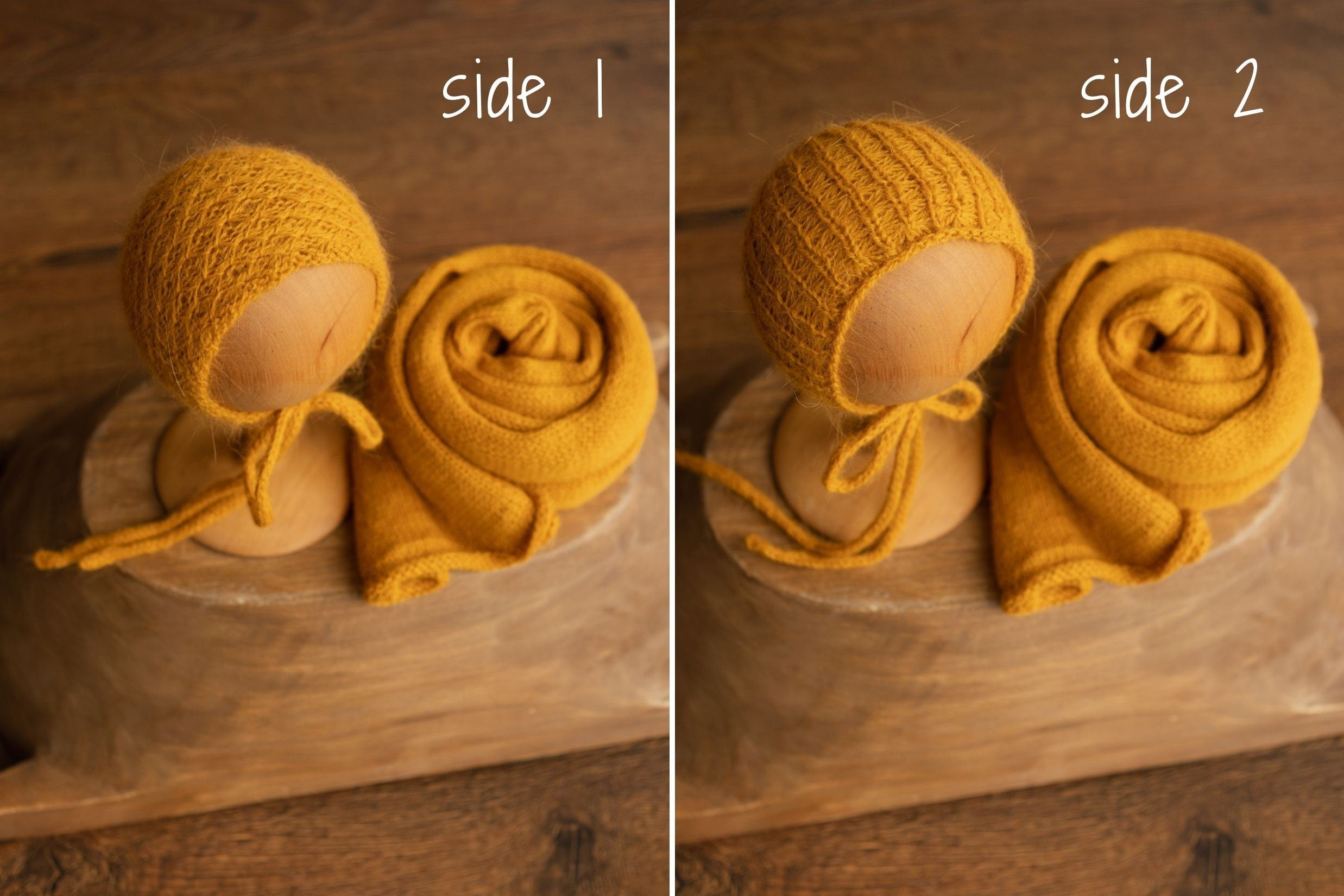 Newborn Knitted Wrap & Bonnet Prop Set, Newborn Knitted Outfit, Newborn Photography Props,Newborn Knitted Bonnet,Baby Props for Photography,