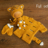 Tiger Newborn Knitted Outfit,Newborn Tiger Outfit,Newborn Photography props,Baby Tiger Costume,Newborn Felted Tiger Toy,Tiger Bonnet and Toy