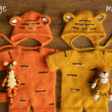 Tiger Newborn Knitted Outfit,Newborn Tiger Outfit,Newborn Photography props,Baby Tiger Costume,Newborn Felted Tiger Toy,Tiger Bonnet and Toy