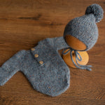 Newborn Romper Outfit with Pom Pom Hat, Newborn Boy Coming Home Outfit, Newborn Girl Romper,Newborn Knitted Outfit,Newborn Photography props