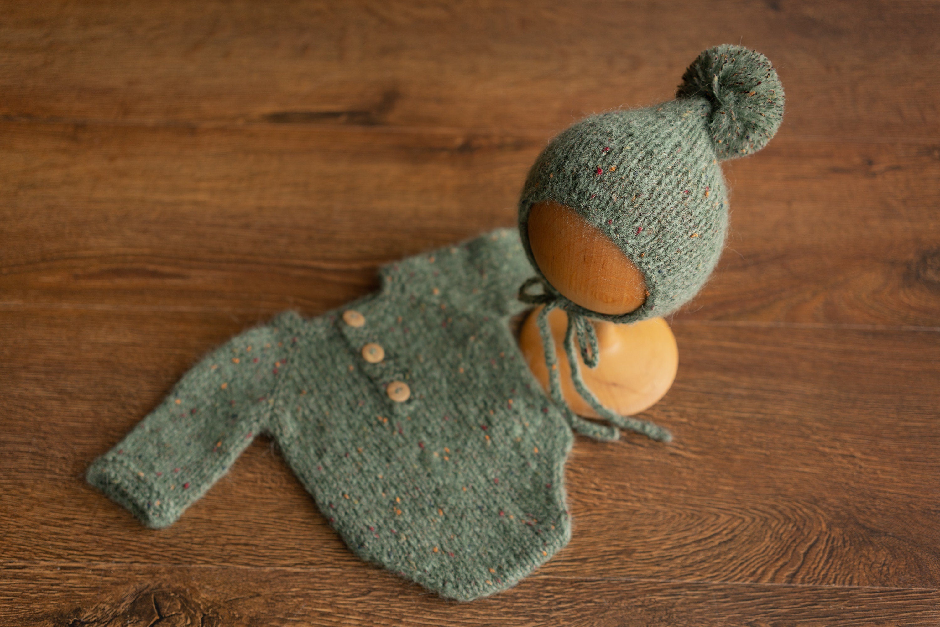 Newborn Romper Outfit with Pom Pom Hat, Newborn Boy Coming Home Outfit, Newborn Girl Romper,Newborn Knitted Outfit,Newborn Photography props