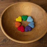 Newborn Rainbow Felted Heart Set, Newborn photography props, Newborn Rainbow photo props,Newborn felted prop,Baby Rainbow Felted Wool Hearts