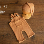 Soft Angora baby overall with matching sleep hat – newborn and sitter photography outfit