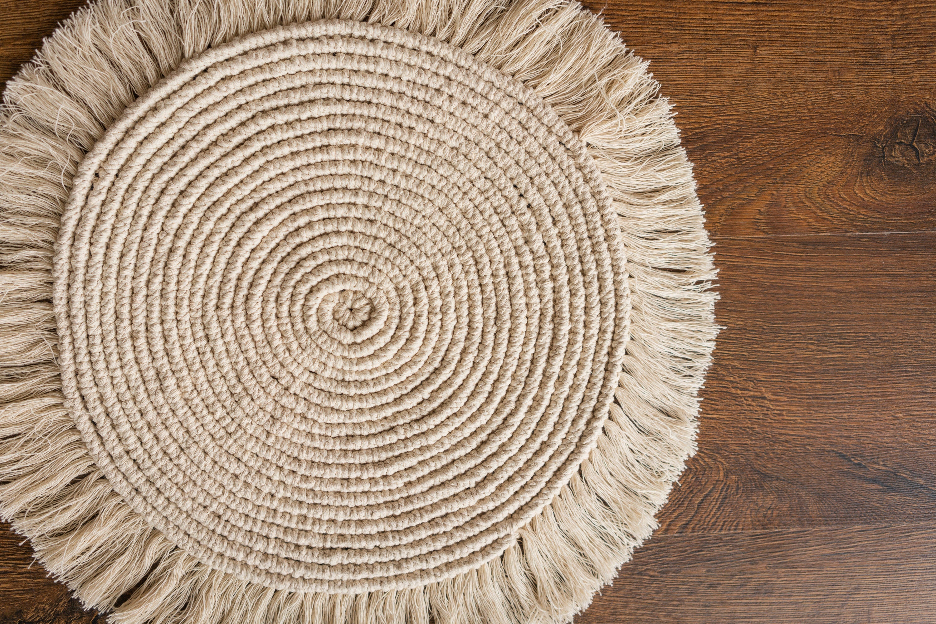 Round Macrame Newborn Rug, Newborn Photography props, Macrame Newborn Props, Newborn Knit Blanket, Natural Macrame Cord Mat Photo Prop
