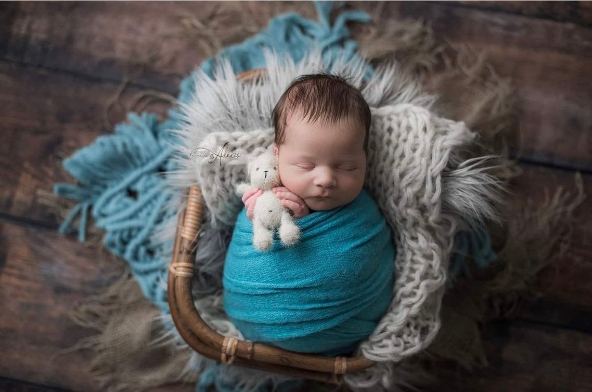 Newborn Knitted Teddy Bear and Bunny Photography Props, Baby Bear Crochet Toy, Newborn Photography Prop, Newborn Knitted Toy Bunny and Bear