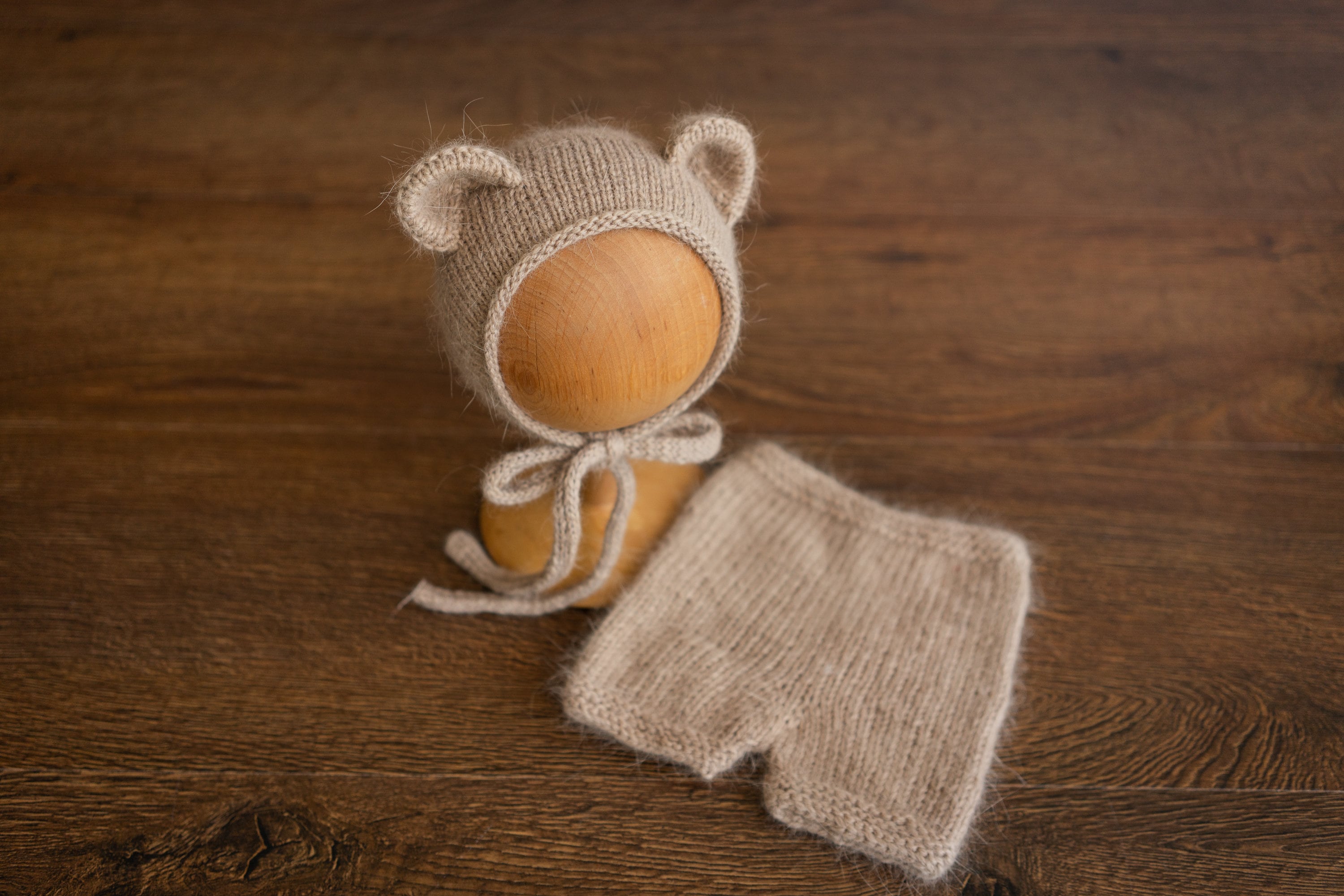 Newborn Knit Teddy Bear Outfit with Toy, Newborn Knitted Outfit, Newborn Bear Hat, Newborn Photography Props Set, Newborn Teddy Bear Outfit