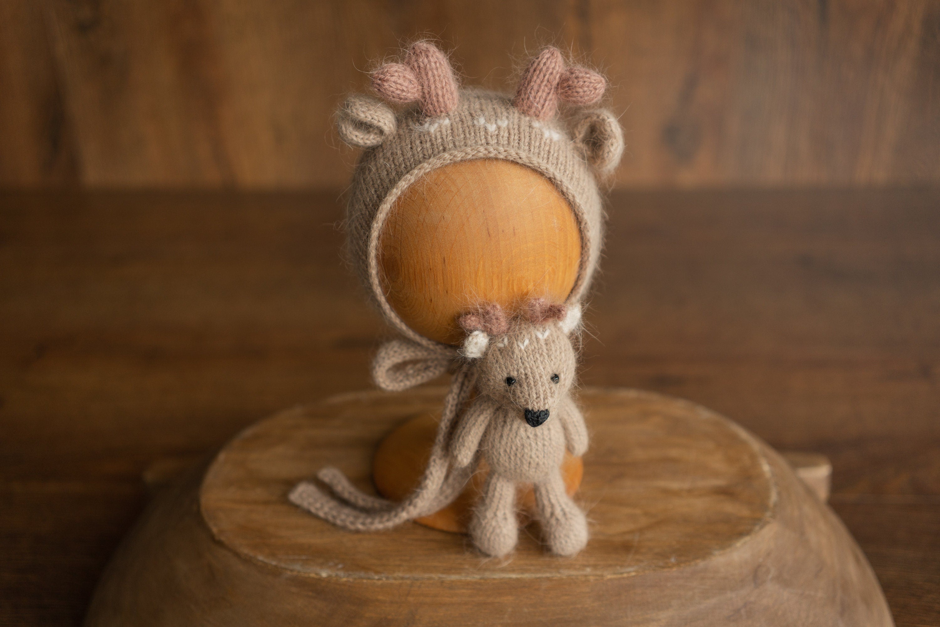 Newborn Deer Hat with Toy, Newborn Christmas Deer Outfit, Newborn Crochet Deer Hat, Newborn Photography Props, Newborn Knitted Outfit Xmas