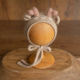 Newborn Deer Hat with Toy, Newborn Christmas Deer Outfit, Newborn Crochet Deer Hat, Newborn Photography Props, Newborn Knitted Outfit Xmas