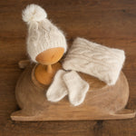 Newborn Cable Knitted Hat with Pom Pom, Newborn Coming Home Outfit, Newborn Posing Pillow,Newborn Knitted Outfit,Newborn Photography Props