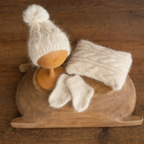 Newborn Cable Knitted Hat with Pom Pom, Newborn Coming Home Outfit, Newborn Posing Pillow,Newborn Knitted Outfit,Newborn Photography Props