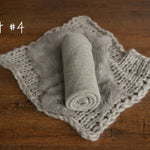 Gray Newborn Photography Props, Newborn Knitted Bonnet and Wool Blanket, Newborn Posing Pillow, Newborn Fabric Backdrop for Beanbag Pillow