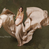 Maternity Silk Fabric with Silk Flower Rose, Silk Maternity Gown, Maternity Photography prop, Maternity Tossing Fabric, Pregnancy Photo Prop