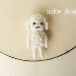 Small Felted Dog Toy for Photography, Custom Pet Figure, Felted Animals Toy,Felt Stuffed Dog, Puppy First Birthday,Newborn photography props