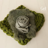 Green Newborn Photography Props, Newborn Merino Wool Blanket, Newborn Posing Fabric, Newborn Posing Pillow, Newborn Sleep Hat, Newborn Wrap