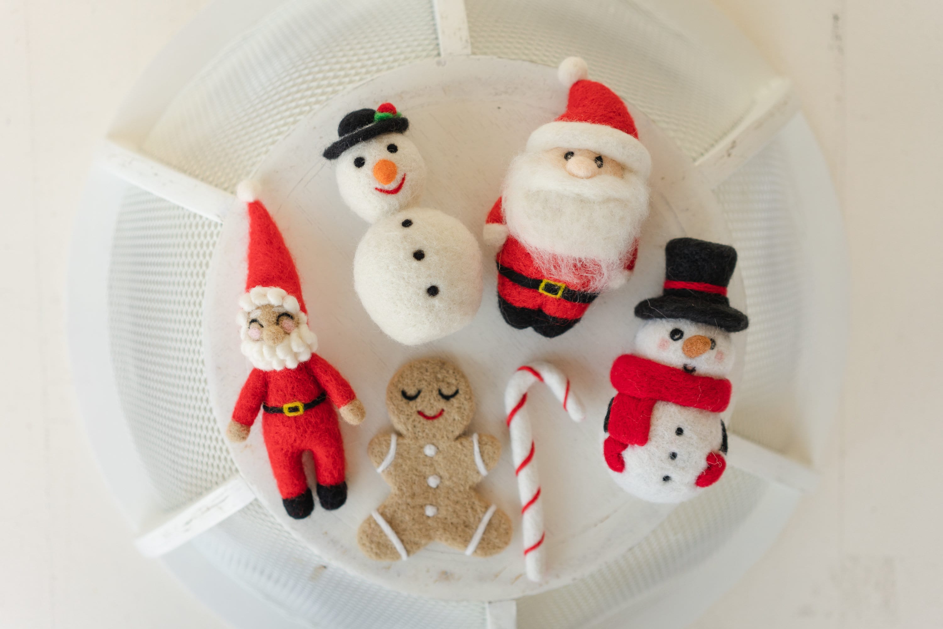 Newborn Christmas Toys, Newborn Knitted Toy, Newborn Santa Claus Toy,Newborn Snowman Felted Toy, Christmas Lollipop Toy, Gingerbread Man