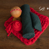 Christmas Newborn Photography Props, Newborn Merino Wool Blanket, Newborn Posing Pillow, Newborn Christmas Outfit, Newborn Fabric Backdrop
