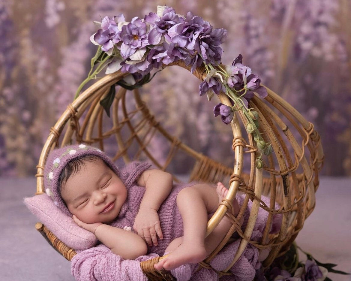 Newborn Knitted Romper for Girl with Bonnet & Wrap,Newborn Romper Girl,Newborn Girl Outfit,Newborn Photography Props,Newborn Photo Props Set