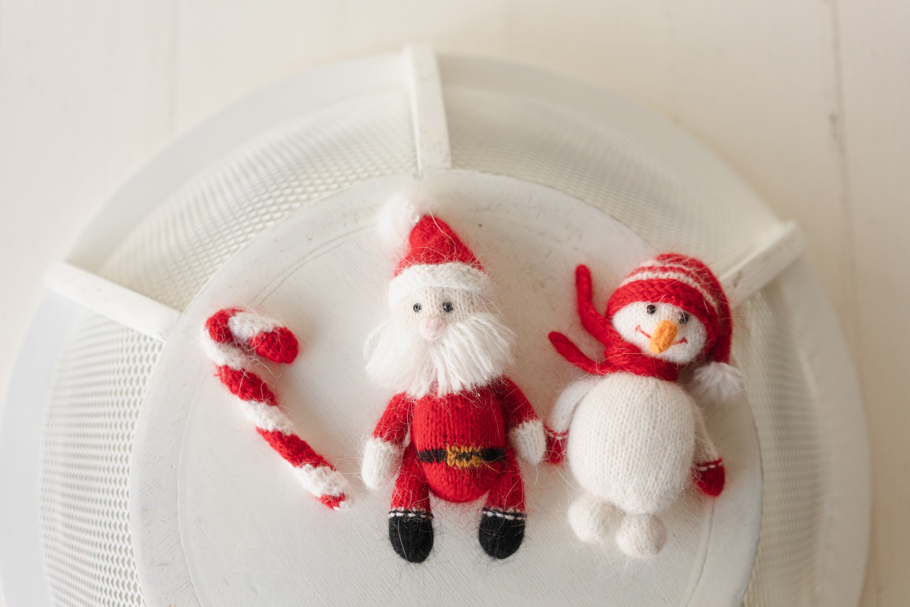 Knitted Newborn Christmas Toy, Newborn Santa Claus Toy, Newborn Snowman Toy, Knitted Newborn Photography Prop,Newborn Knitted Christmas Prop