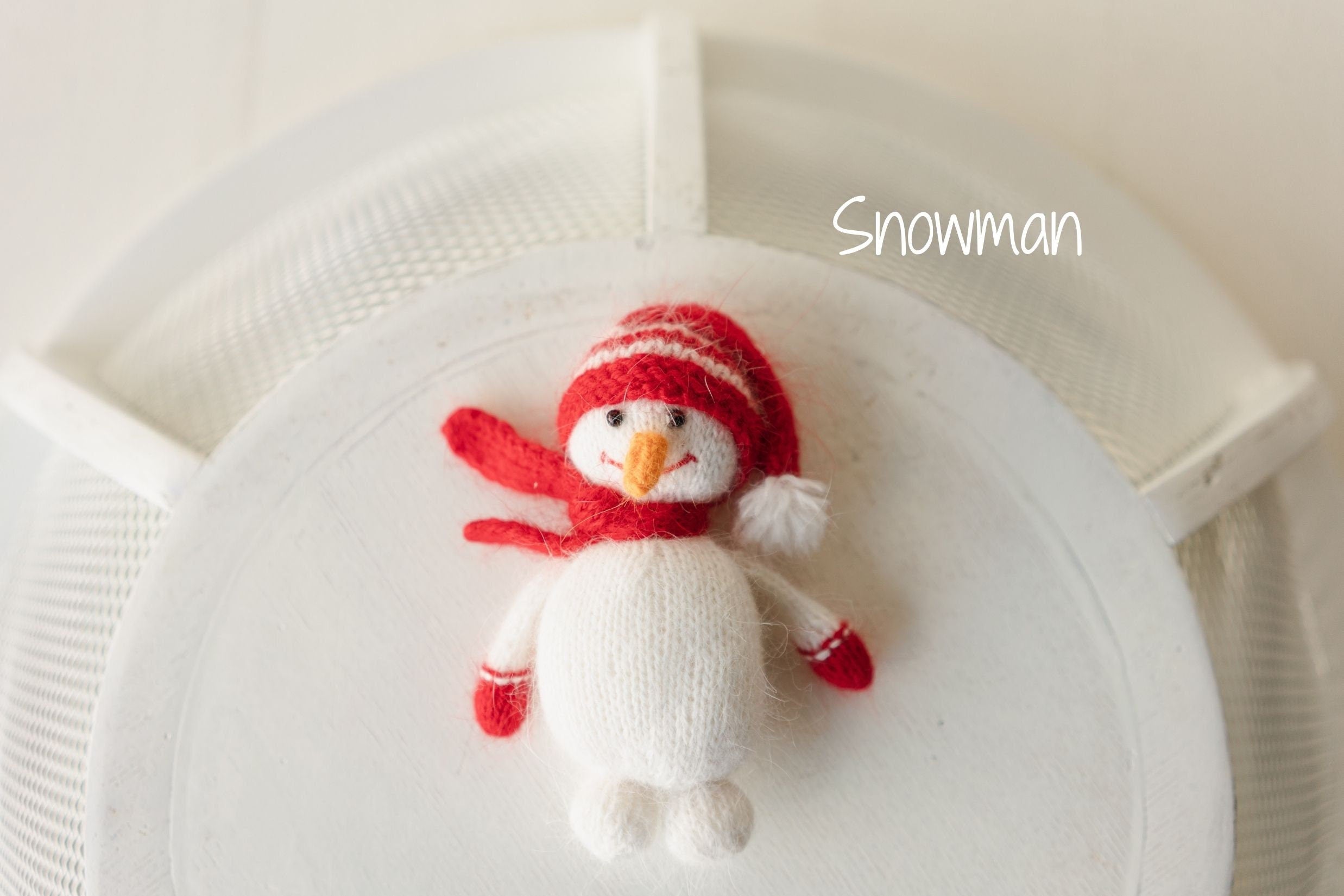 Knitted Newborn Christmas Toy, Newborn Santa Claus Toy, Newborn Snowman Toy, Knitted Newborn Photography Prop,Newborn Knitted Christmas Prop