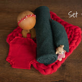 Christmas Newborn Photography Props, Newborn Merino Wool Blanket, Newborn Posing Pillow, Newborn Christmas Outfit, Newborn Fabric Backdrop