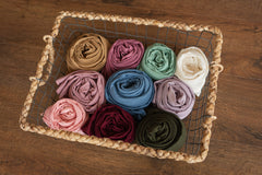 Soft stretchy newborn posing fabric wrap – photo prop for baby sessions