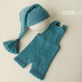 Newborn Alpaca Outfit Set, Newborn Knitted Outfit, Newborn Sleep hat, Newborn Overalls, Newborn Teddy Bear, Newborn Photography Props Outfit