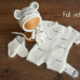 Tiger Newborn Knitted Outfit,Newborn Tiger Outfit,Newborn Photography props,Baby Tiger Costume,Newborn Felted Tiger Toy,Tiger Bonnet and Toy