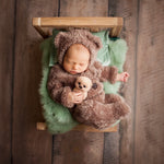 Newborn Bear Outfit, Newborn Teddy Bear Toy, Newborn Christmas Outfit, Knitted Newborn Teddy Bear Outfit Boy, Newborn Photography Props Set