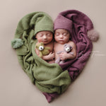 Newborn Sleep Hat and Wrap Sets, Newborn Knit Wrap, Newborn Photography Props, Newborn Knitted Photo Props, Newborn Coming Home Outfit Boy