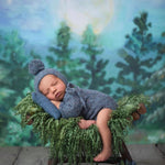 Newborn Romper Outfit with Pom Pom Hat, Newborn Boy Coming Home Outfit, Newborn Girl Romper,Newborn Knitted Outfit,Newborn Photography props